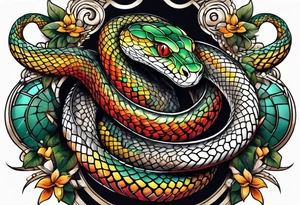 Snake turning into chain tattoo idea