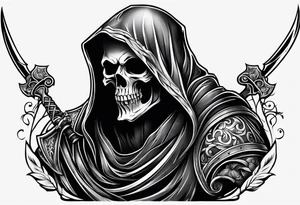 reaper tattoo design for upper arm and chest tattoo idea