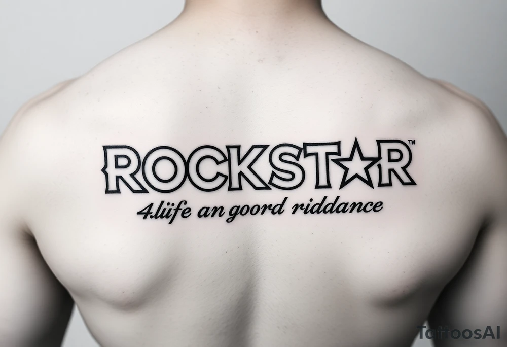 Rockstar 4life in Goodbye and good riddance album font tattoo idea