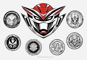 mighty morphin power rangers red ranger power coin and the word Christopher tattoo idea