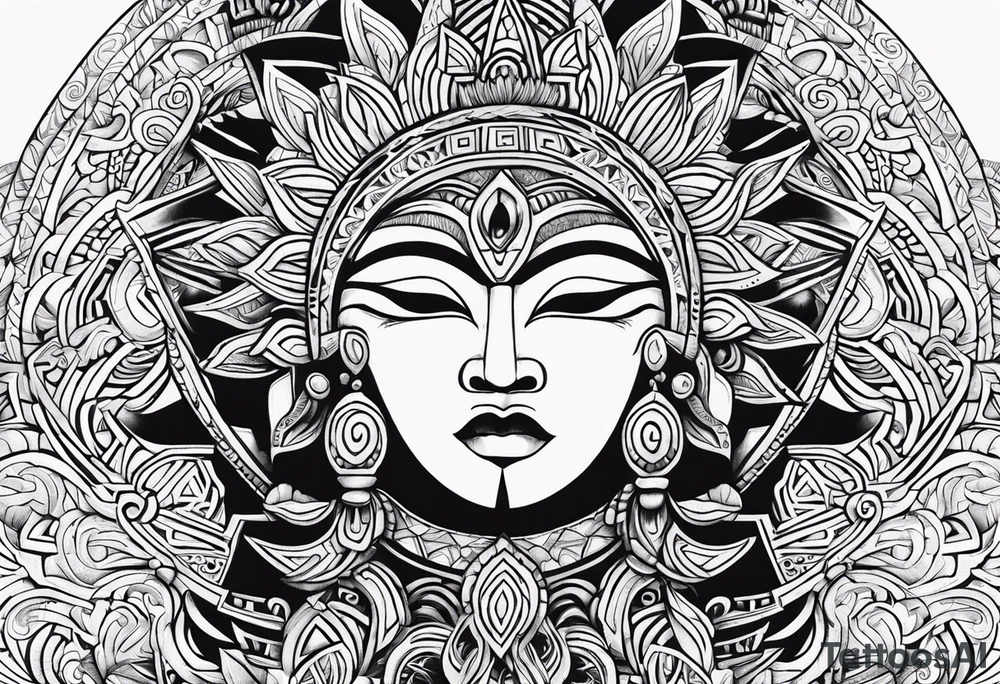 the sun god maori tattoo idea