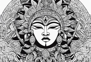 the sun god maori tattoo idea