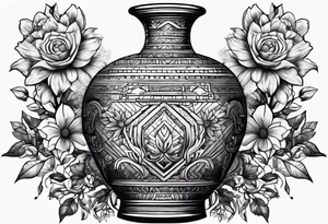 tattoo drawing ancient flower vase tattoo idea
