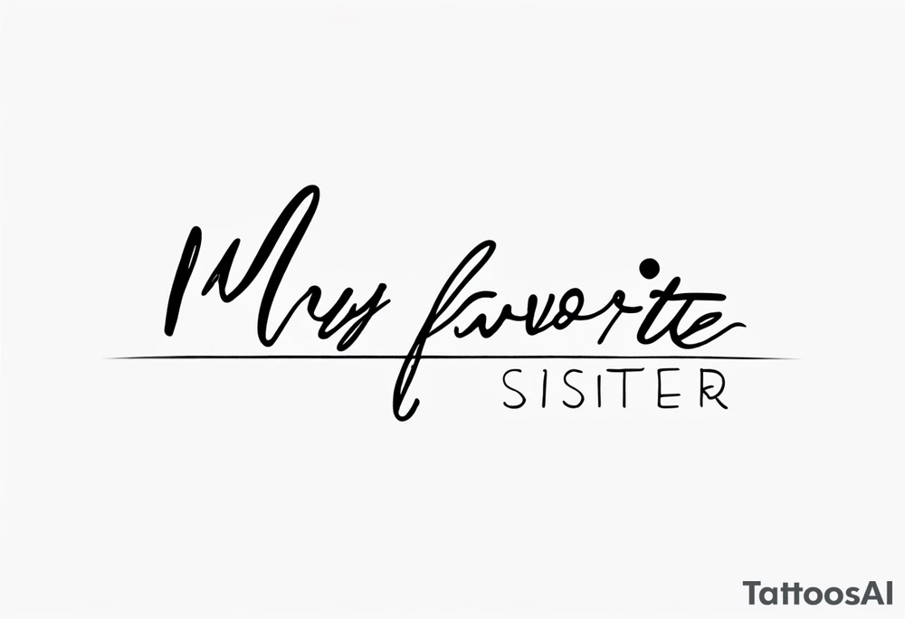 simple, fine line tattoo that includes my sisters handwriting "my favorite sister" and incorporate a puzzle piece. This will be on my ankle and should be small tattoo idea