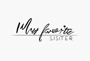 simple, fine line tattoo that includes my sisters handwriting "my favorite sister" and incorporate a puzzle piece. This will be on my ankle and should be small tattoo idea