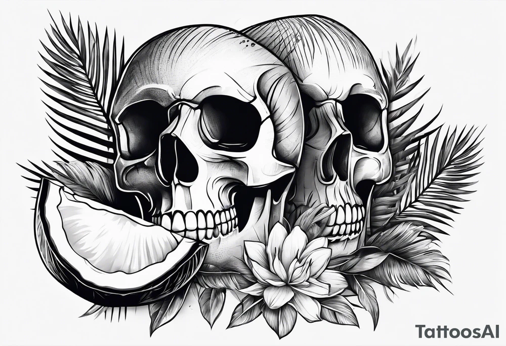 coconut split open tattoo idea