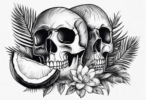 coconut split open tattoo idea