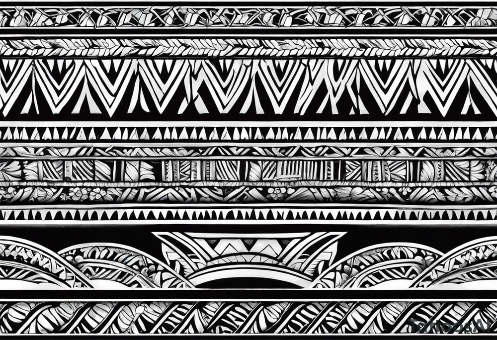 4" wide arm band in polynesian style with hawaii tattoo idea