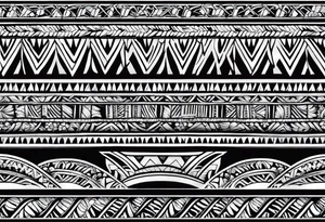 4" wide arm band in polynesian style with hawaii tattoo idea