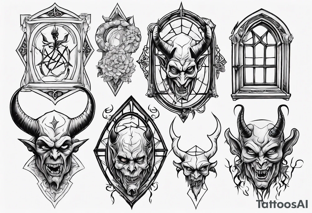 devil in a window tattoo idea