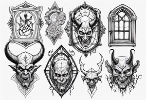 devil in a window tattoo idea