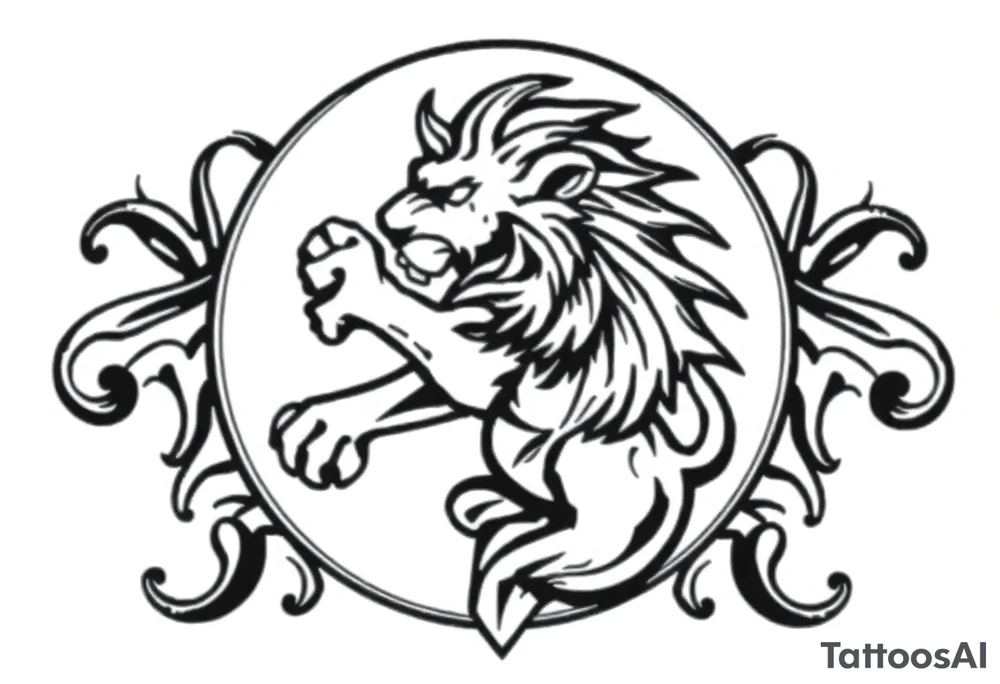 Irish symbol with lion inside tattoo idea
