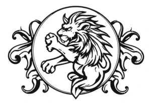Irish symbol with lion inside tattoo idea