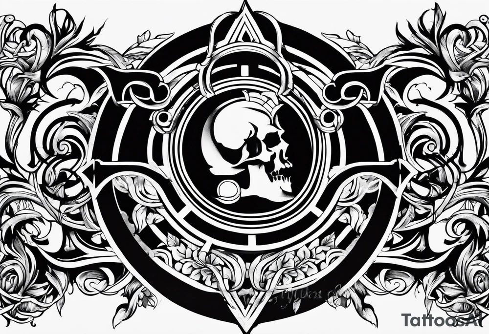 Greek Capital Letter Omega symbol death metal style tattoo idea