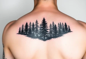 Coniferouse forest silhouette around the forearm a tattoo tattoo idea