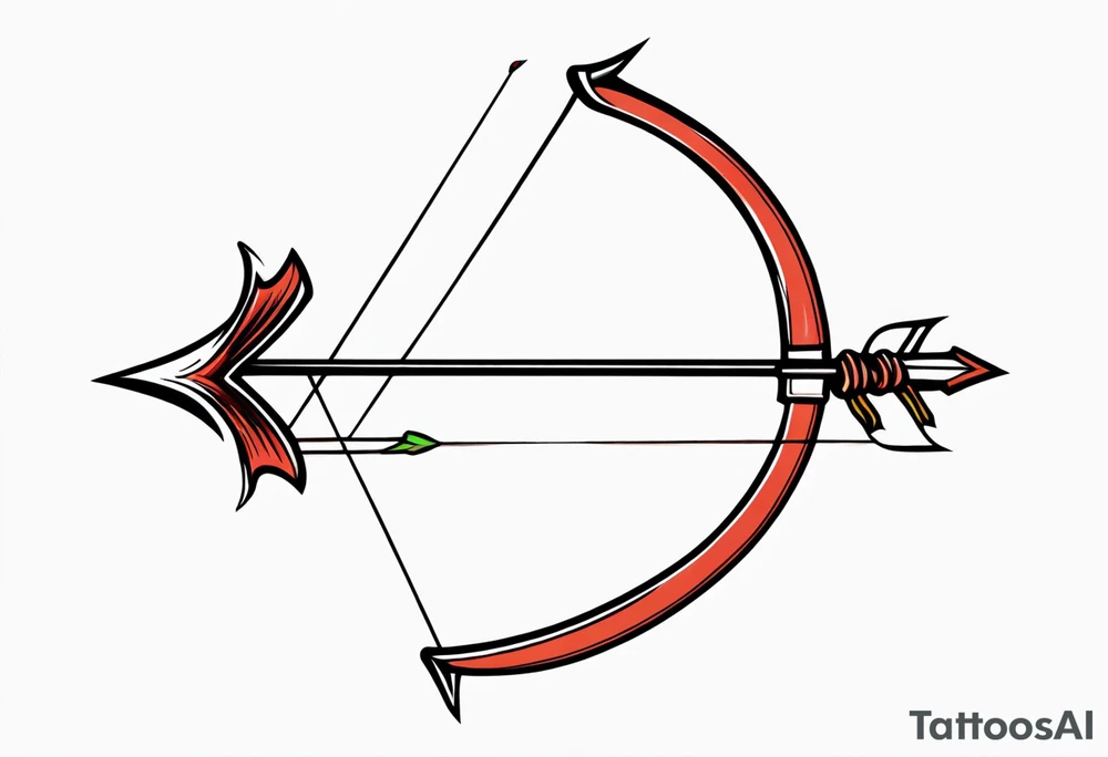 bow and arrow only tattoo idea