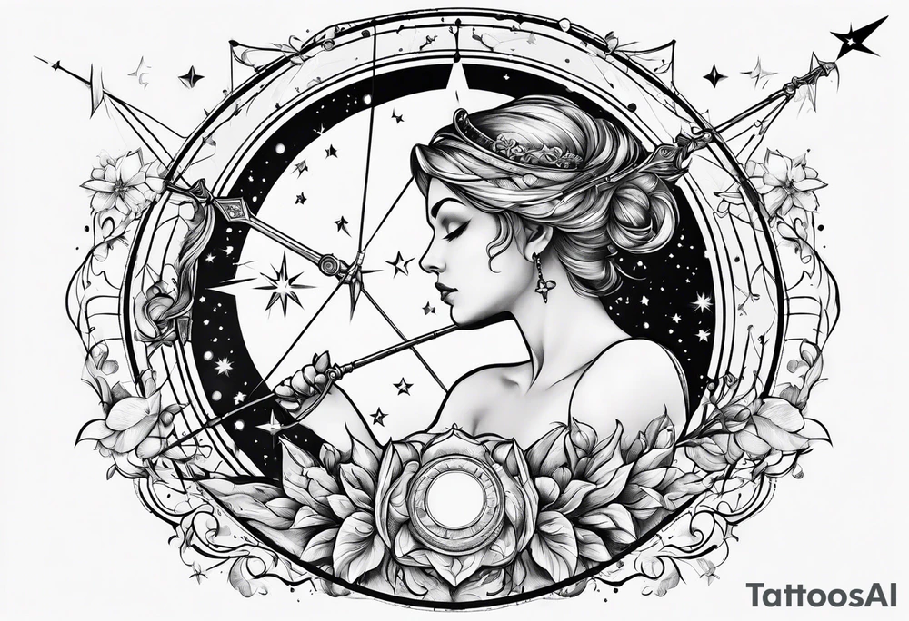 Sagittarius stars constellation tattoo idea