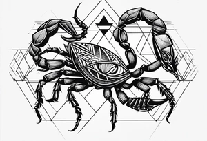 scorpion with all seing eye and triangle tattoo idea