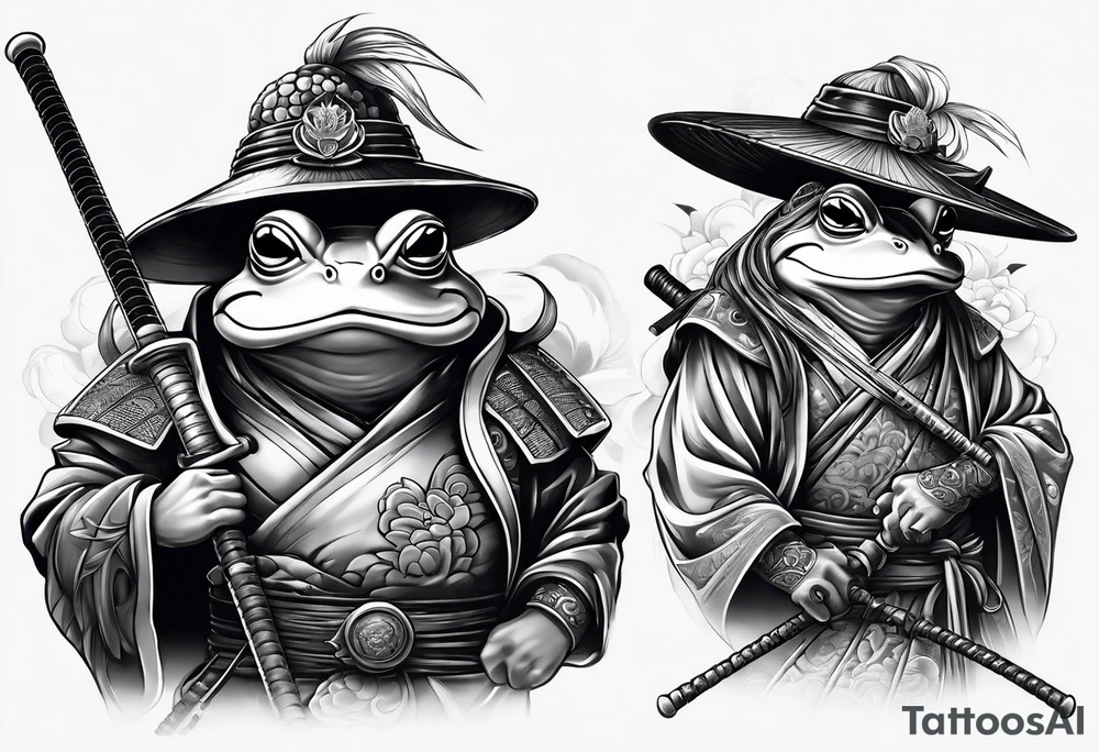 Frog samurai tattoo idea