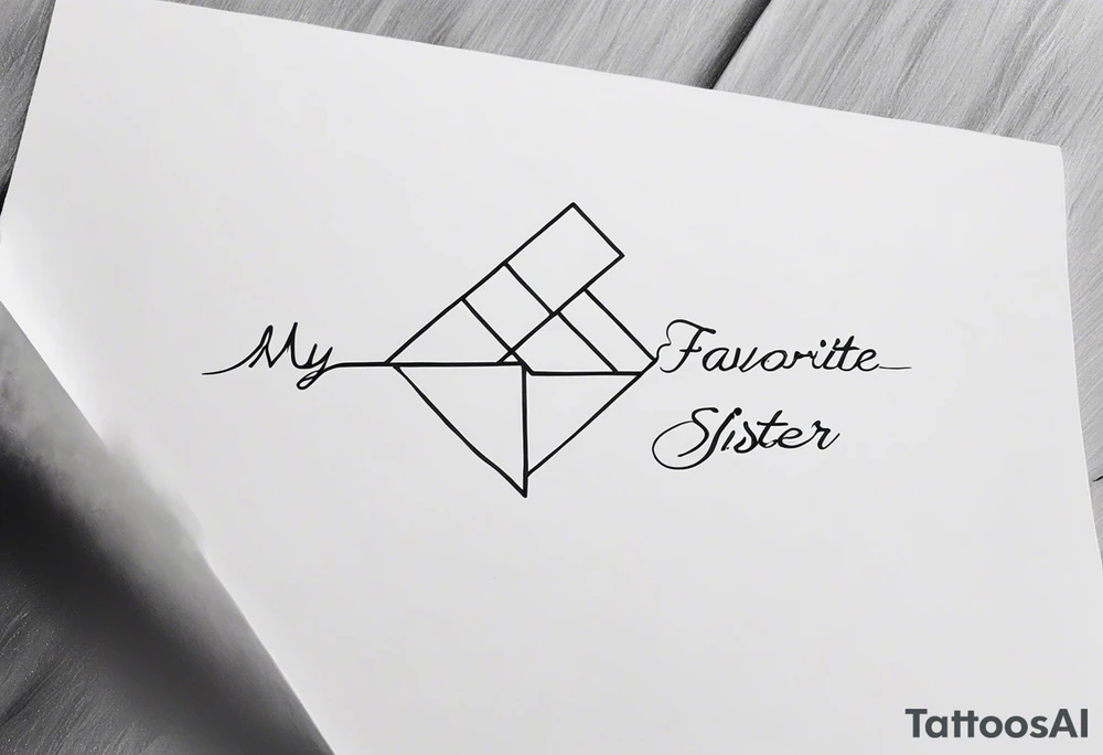 simple, fine line tattoo that includes my sisters handwriting "my favorite sister" and incorporate a single puzzle piece. This will be on my ankle and should be small. outline a puzzle piece with the words tattoo idea