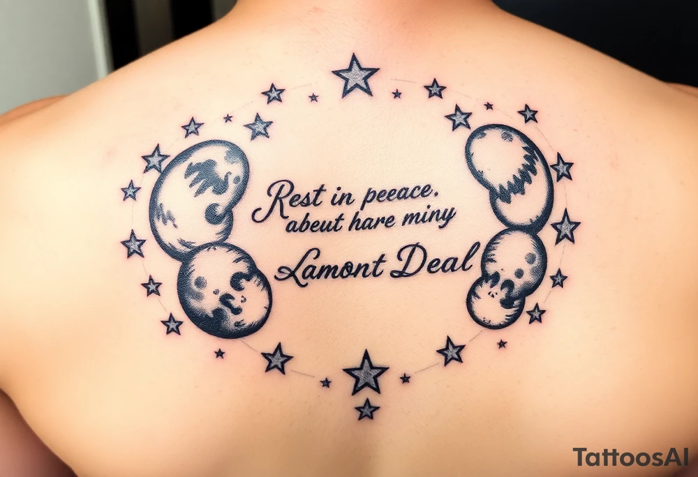 Rest in Peace
Anthony Lamont Deal 
surrounded by moons and stars tattoo idea