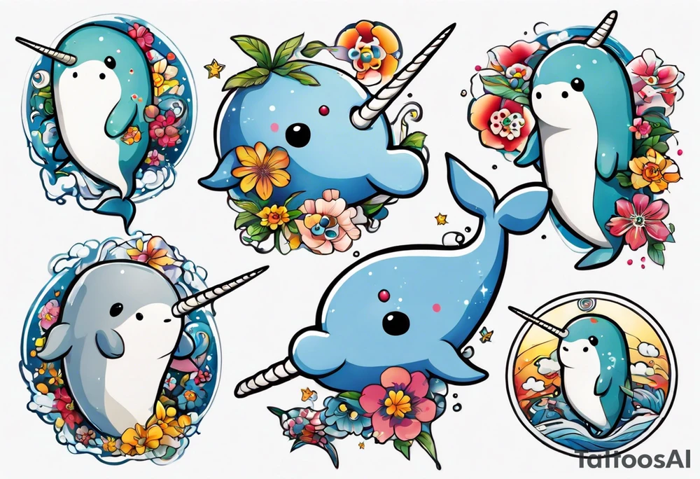 a narwhal tattoo idea