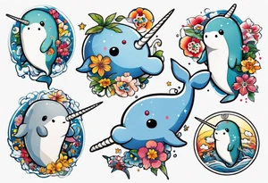 a narwhal tattoo idea
