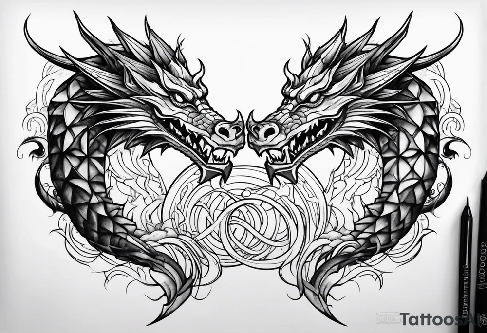 Dragon double tattoo idea