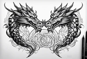 Dragon double tattoo idea