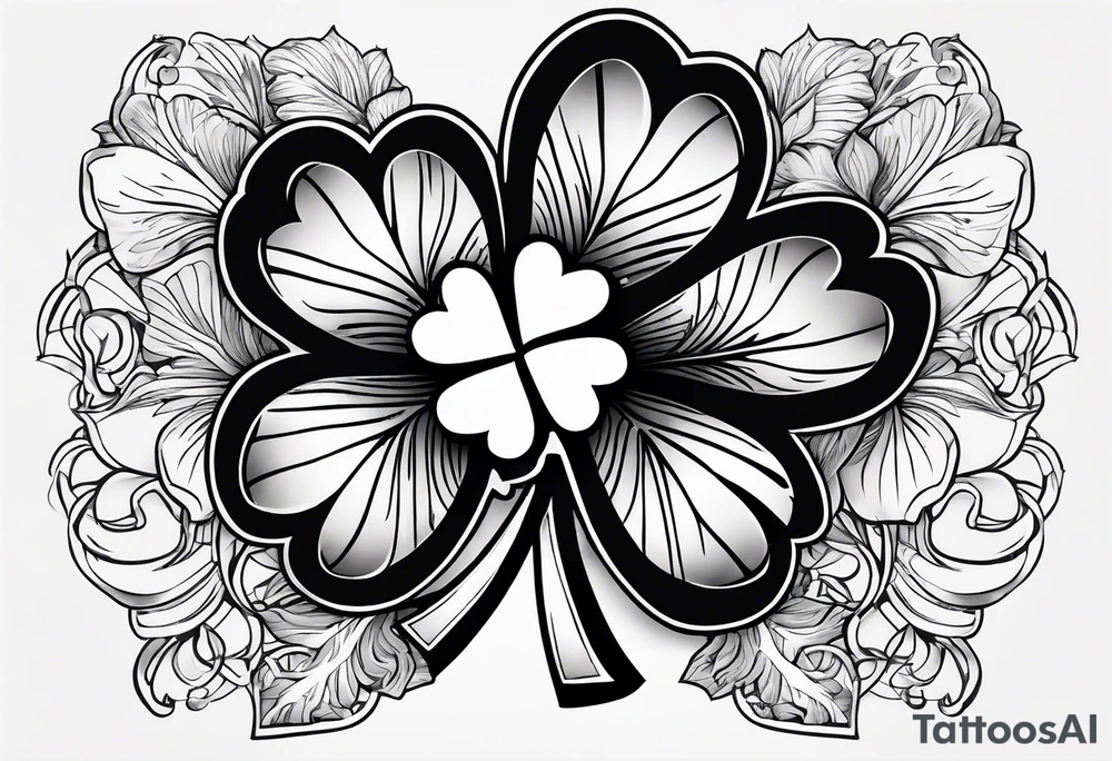 3 leaf clover with letters G T and JK in each leaf tattoo idea