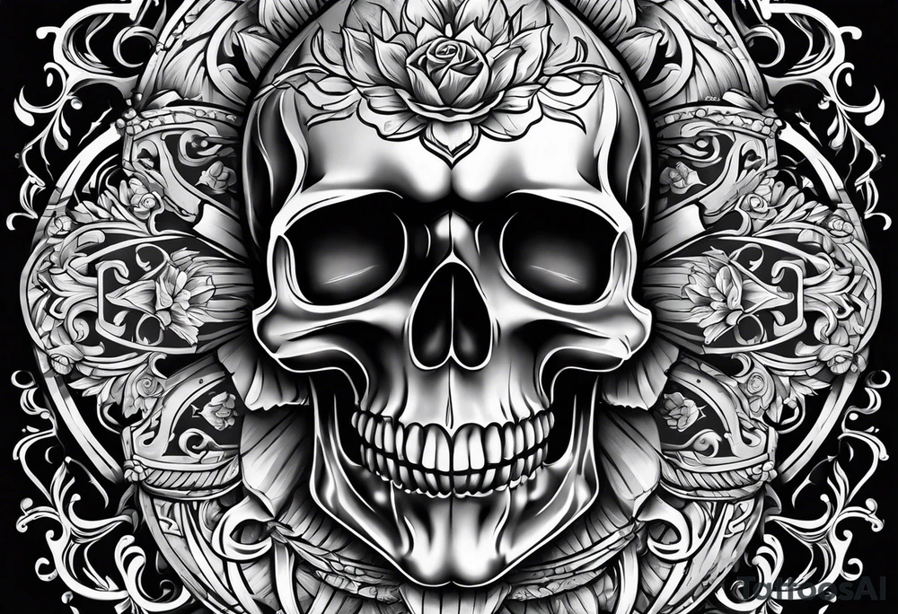 Cross with a skull tattoo idea