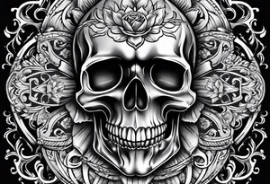 Cross with a skull tattoo idea