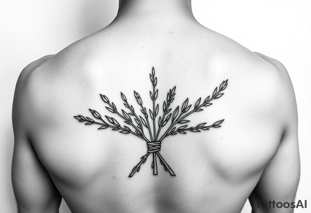 sage bundle underline tattoo idea