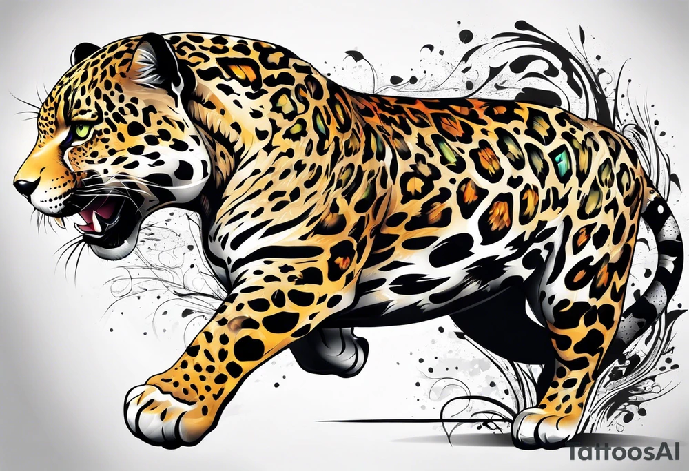 jaguar running tattoo idea