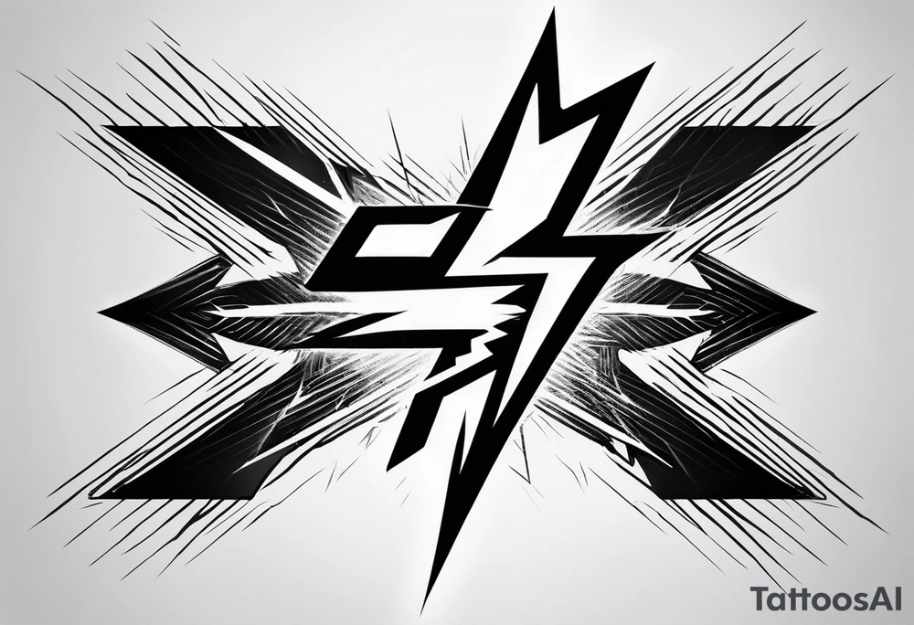 Lightning symbol. Made out of the name “5y8o” tattoo idea