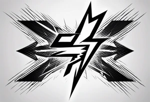 Lightning symbol. Made out of the name “5y8o” tattoo idea