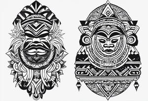 Simple nigerian tribal textile tattoo from left pec to left deltoid tattoo idea