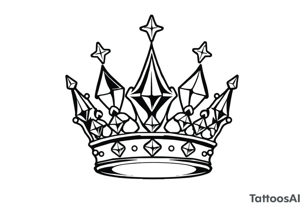 Crown diamonds tattoo idea