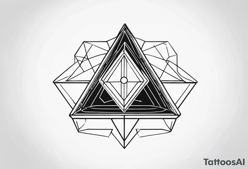 small minimalistic quantum field prism tattoo idea