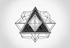 small minimalistic quantum field prism tattoo idea