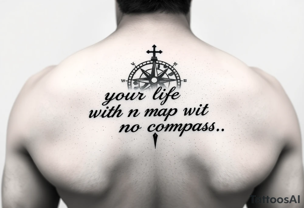 Want ‘your life is a map with no compass’ quote on my forearm minimalist design tattoo idea