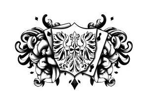 poland symbol and poker cards tattoo idea