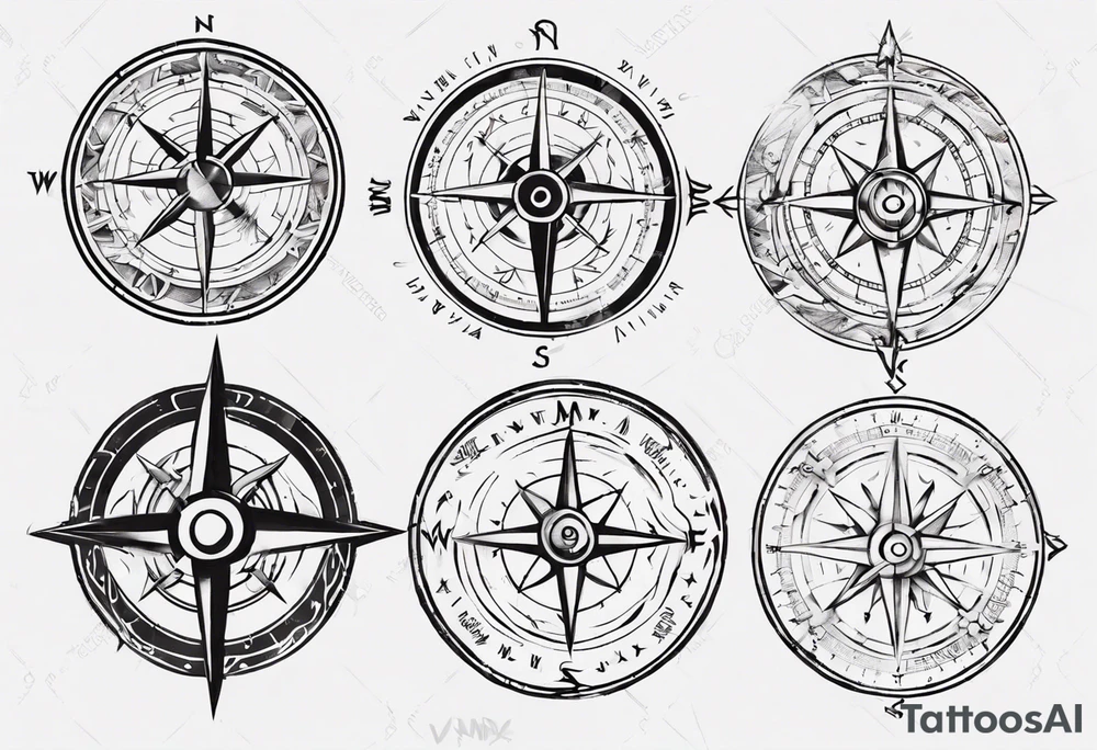 viking compass tattoo idea