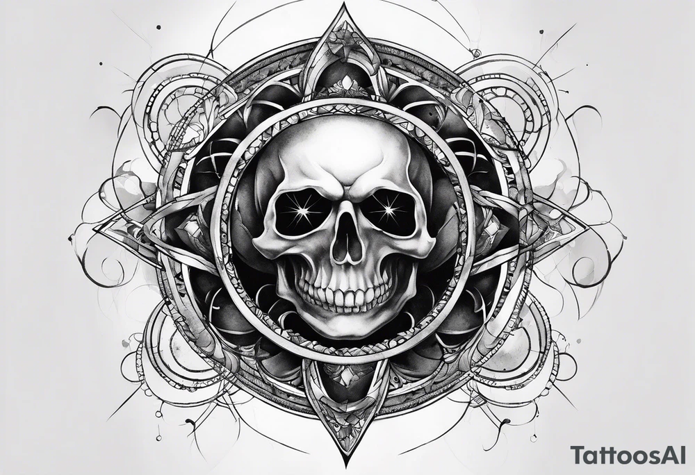atom with quantum electron cloud tattoo idea