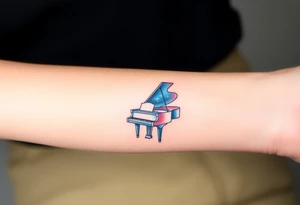Grand piano under stars tattoo idea