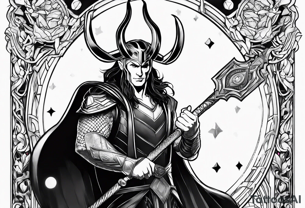 Loki with his scepter but not the marvel version tattoo idea