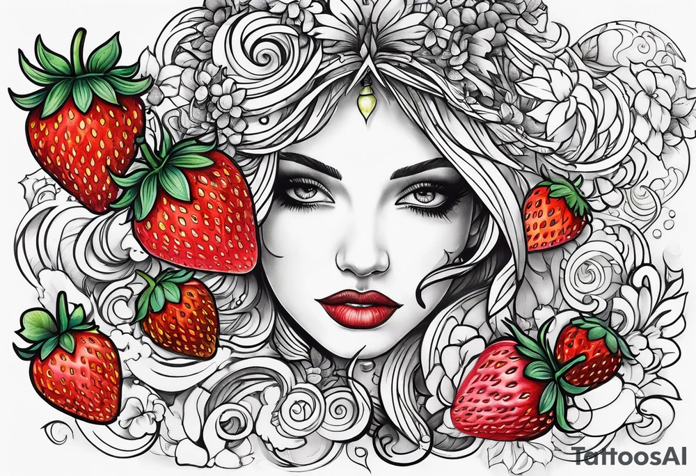 Individual Strawberry tattoo idea