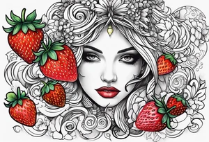 Individual Strawberry tattoo idea