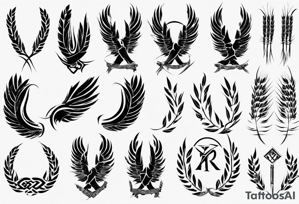 roman wheat eagle tattoo idea