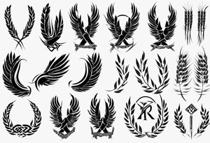 roman wheat eagle tattoo idea